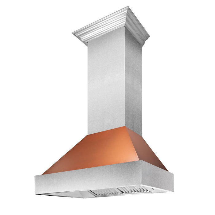 ZLINE Ducted Fingerprint Resistant Stainless Steel Range Hood with Copper Shell (8654C)