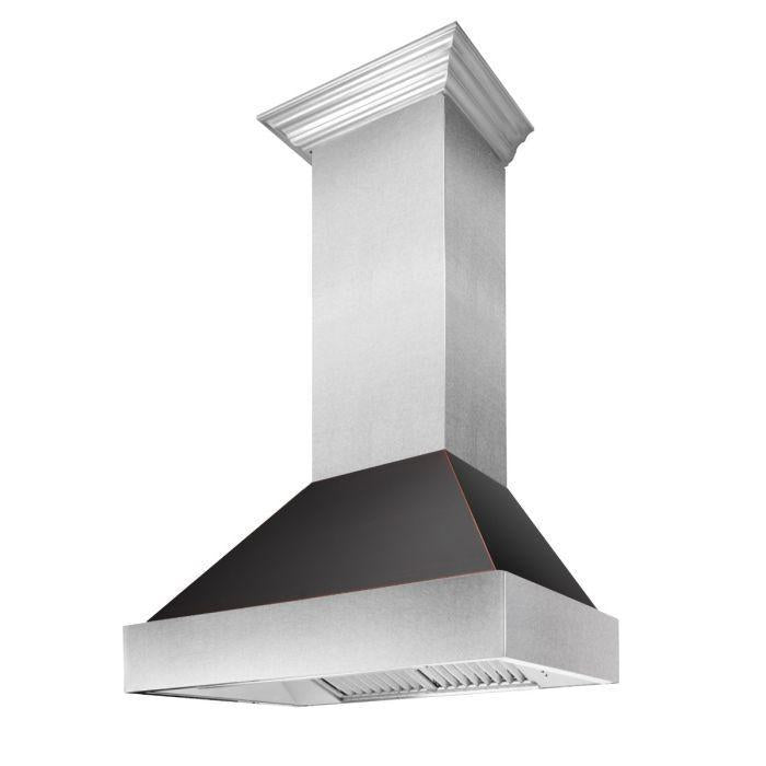 ZLINE 36 in. Ducted DuraSnow® Stainless Steel Range Hood with Oil Rubbed Bronze Shell, 8654ORB-36