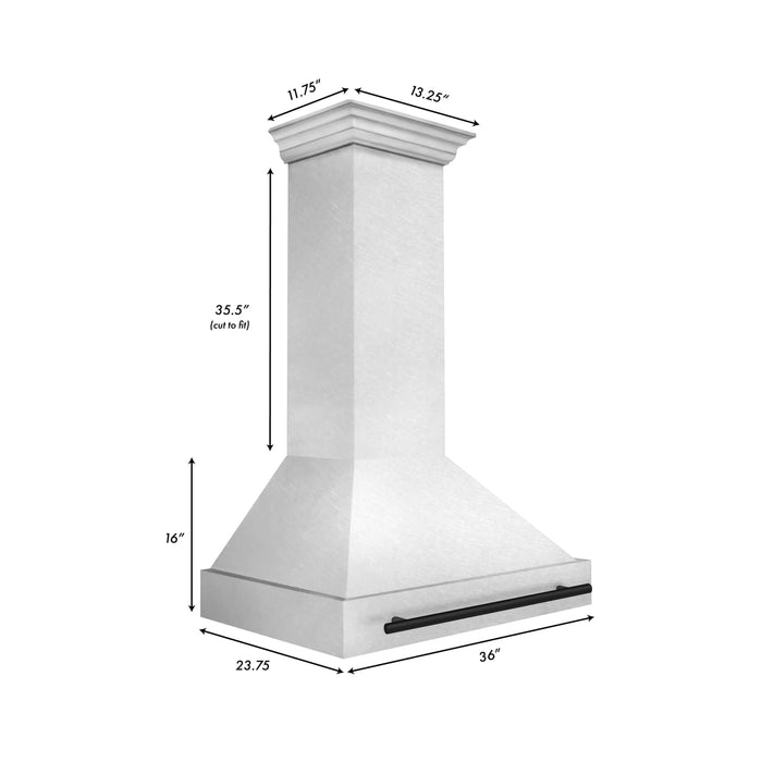 ZLINE Autograph Edition 36 in. Fingerprint Resistant Stainless Steel Range Hood with Accent Handle (8654SNZ-36)