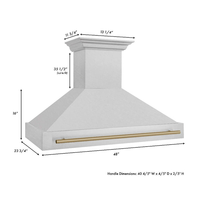 ZLINE Autograph Edition 48 in. Fingerprint Resistant Stainless Steel Range Hood with Handle (8654SNZ-48)