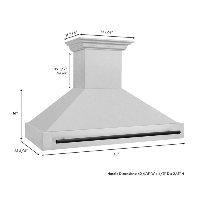 ZLINE Autograph Edition 48 in. Fingerprint Resistant Stainless Steel Range Hood with Accent Handle (8654SNZ-48)