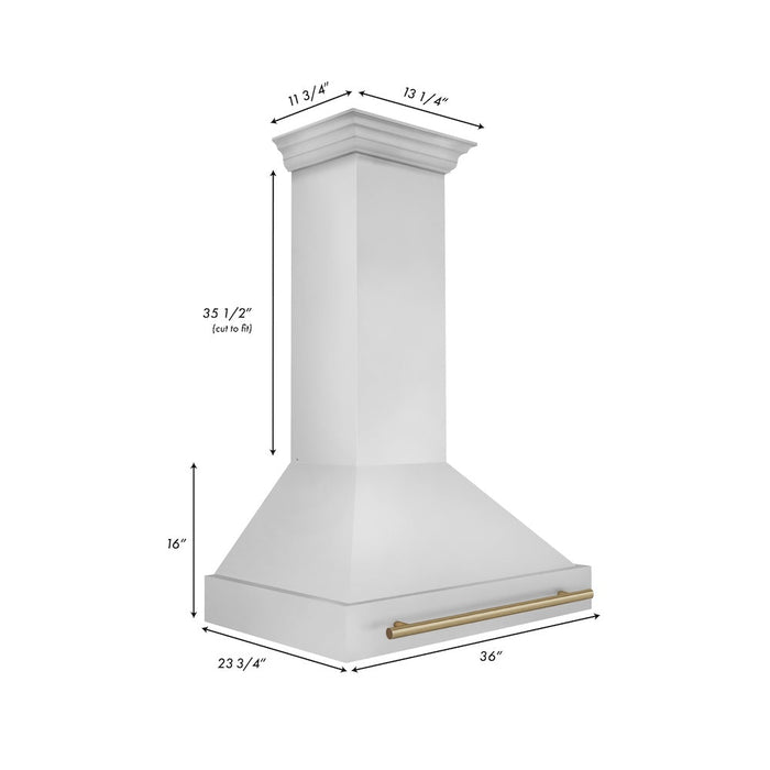 ZLINE Autograph Edition 36 in. Stainless Steel Range Hood with Stainless Steel Shell and Accent Handle (8654STZ-36)