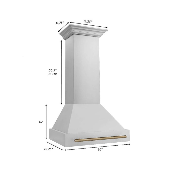 ZLINE Autograph Edition 30 in. Stainless Steel Range Hood with Stainless Steel Shell and Handle (8654STZ-30)