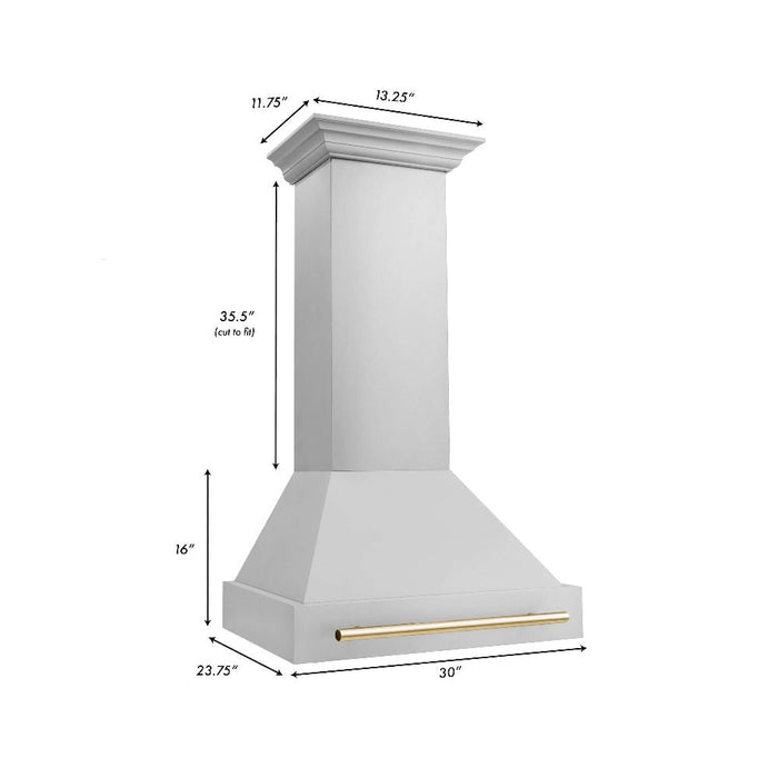 ZLINE Autograph Edition 30 in. Stainless Steel Range Hood with Stainless Steel Shell and Handle (8654STZ-30)