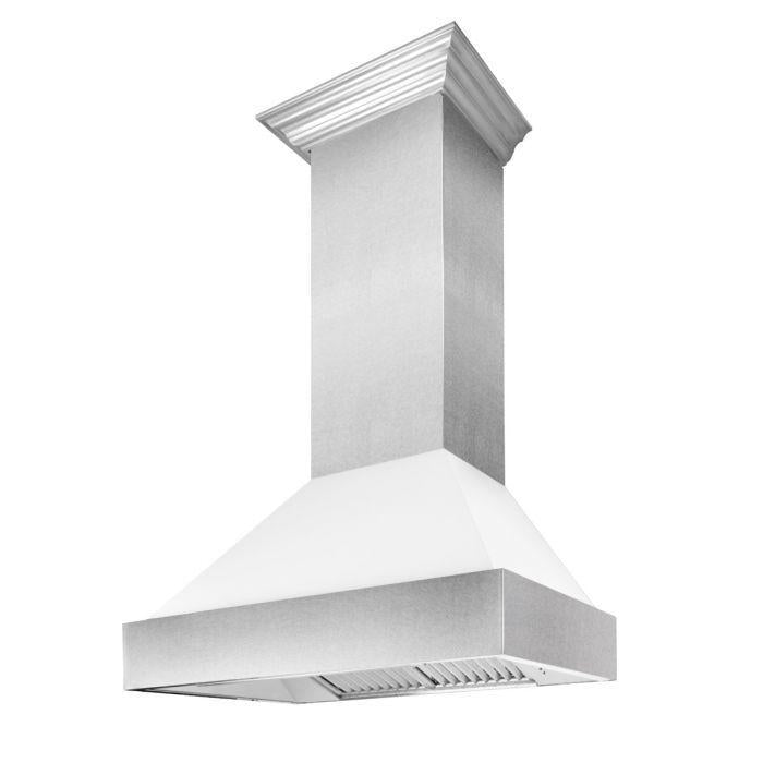 ZLINE 36 in. DuraSnow® Finish Range Hood with White Matte Shell, 8654WM-36