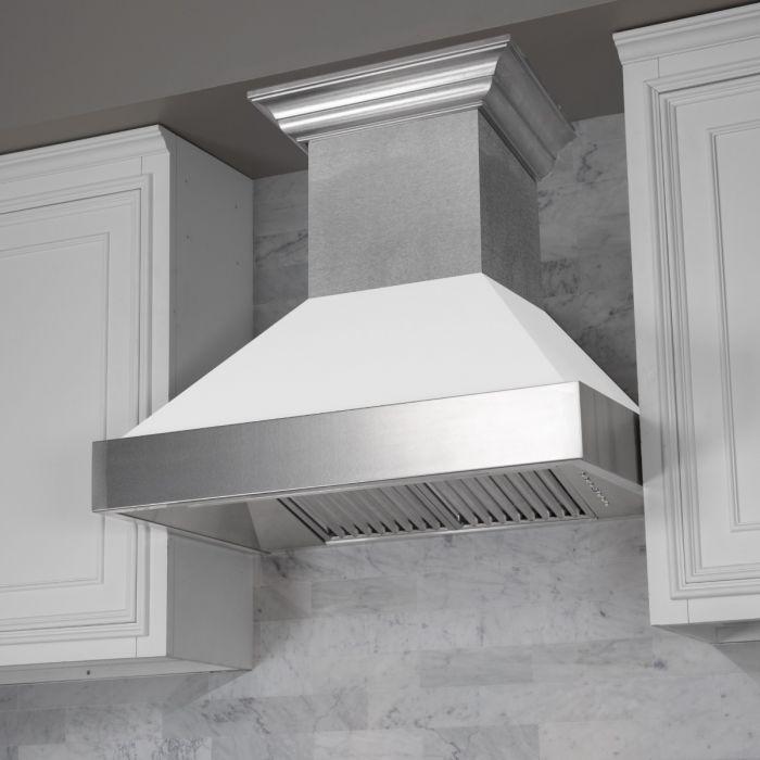 ZLINE 48 in. DuraSnow® Finish Range Hood with White Matte Shell, 8654WM-48