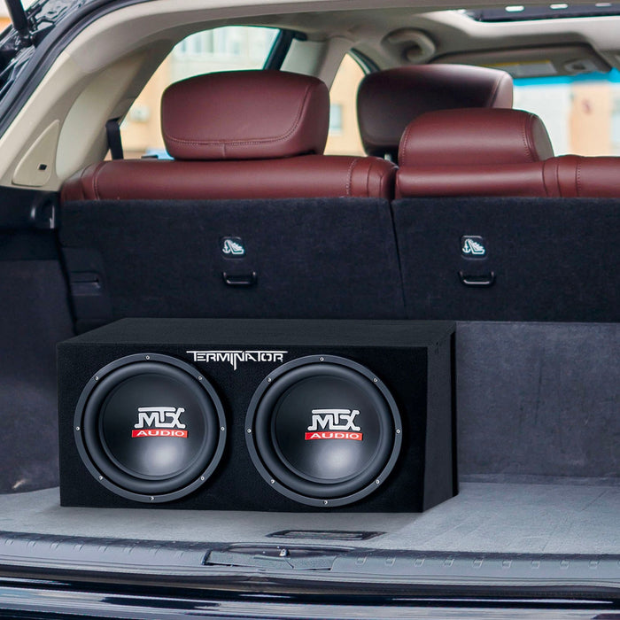 MTX TNP212D2 12" 1200W Dual Loaded Car Subwoofer Audio w/ Sub Box and Amplifier