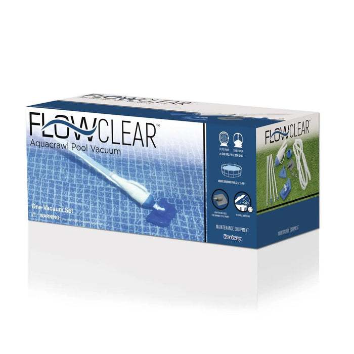 Bestway Flowclear AquaCrawl Outdoor Swimming Pool Maintenance Vacuum Cleaner Set