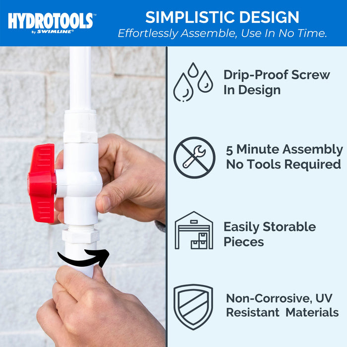 HYDROTOOLS by Swimline 7' Poolside Outdoor Shower, Adjustable Head & Foot Spigot