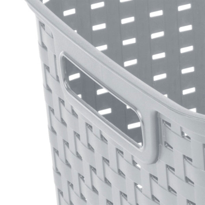 Sterilite 12736 Tall Weave Plastic Laundry Hamper Storage Basket, Gray (12 Pack)