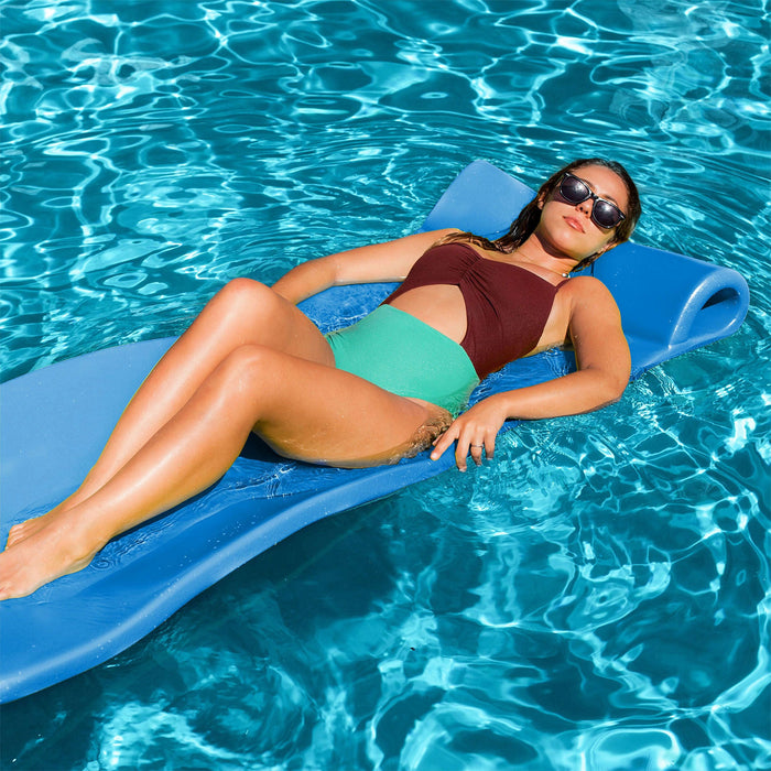 Texas Recreation Splash 70 Inch Foam Raft Lounger Pool Lake Float, Blue (4 Pack)