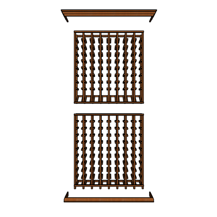 8 Column - 152 Bottle 6.5ft Wine Rack Kit with Display