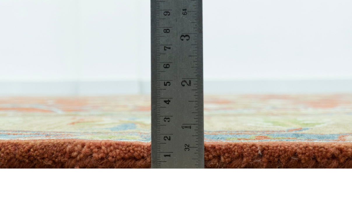 Rust And Beige Traditional Oushak Design Hand Tufted 8x10 Wool Area Rug