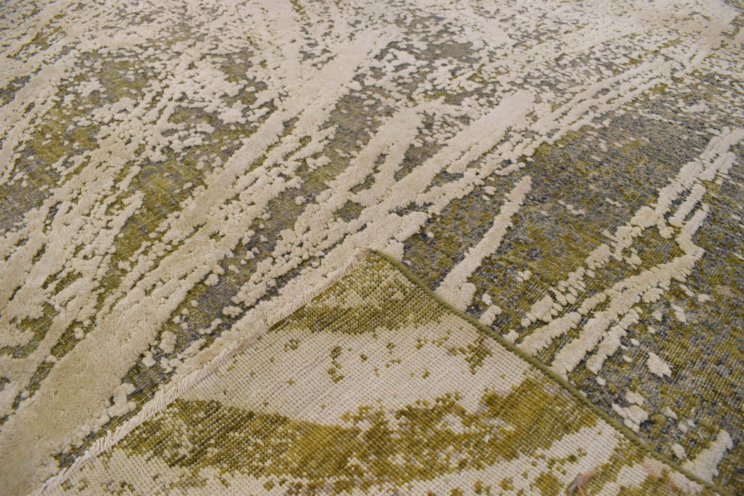 Abstract Handmade Wool & Original Silk 8x10 Area Rug | TRD1661810