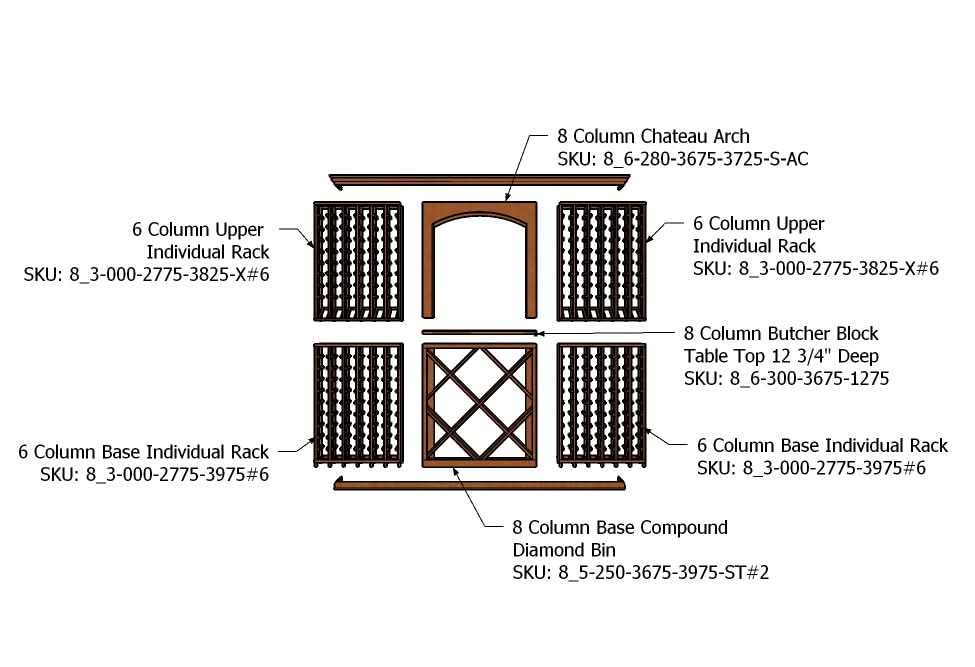 8 Foot Wine Cellar Storage System | 336 Bottle Capacity