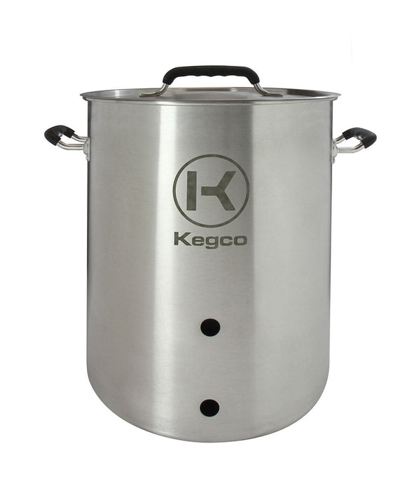 8 Gallon Brew Kettle with Thermometer and 3-Piece Ball Valve