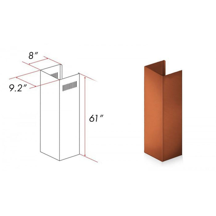 ZLINE 5 ft. Chimney Extension for Ceilings up to 12.5 ft., 8KBC-E