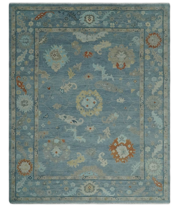 Silver and Beige Hand knotted Traditional Multi Size Oushak Wool Area Rug