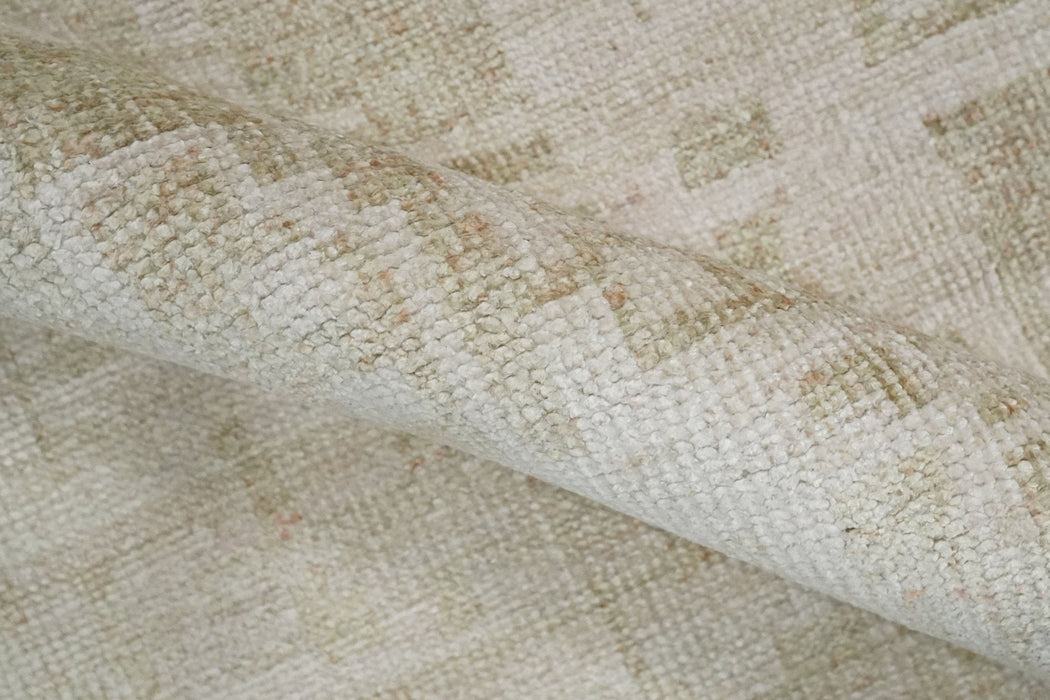 8x10, 9x12 and 10x14 Hand Knotted Ivory and Beige Modern Abstract Contemporary Recycled Silk Area Rug | OP14