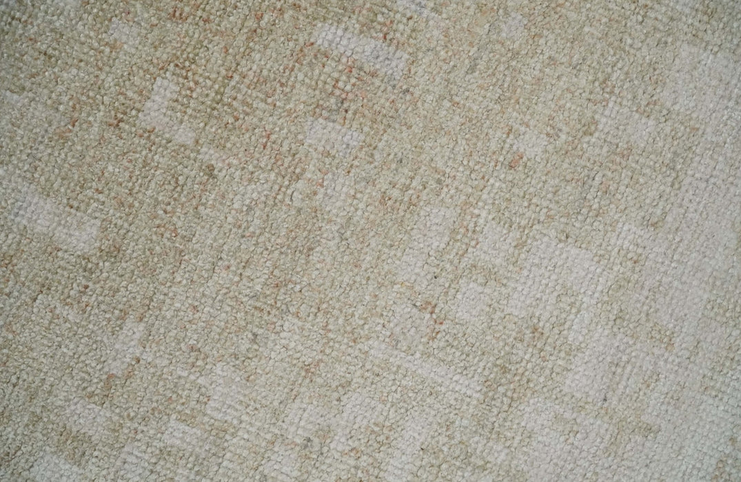 Hand Knotted Ivory and Beige Modern Contemporary Recycled Silk Area Rug