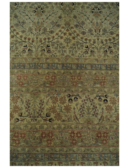 Traditional Persian Camel And Brown Hand Knotted Wool Area Rug