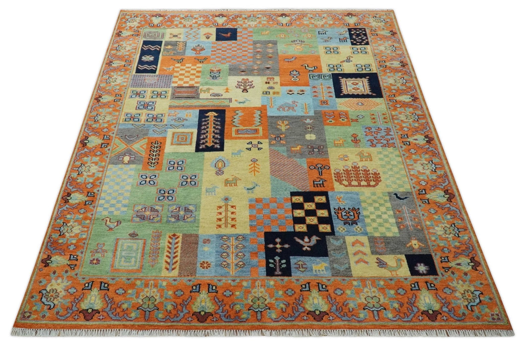 8x10 Antique Style Tribal Multi Color Hand knotted Traditional Wool Area Rug
