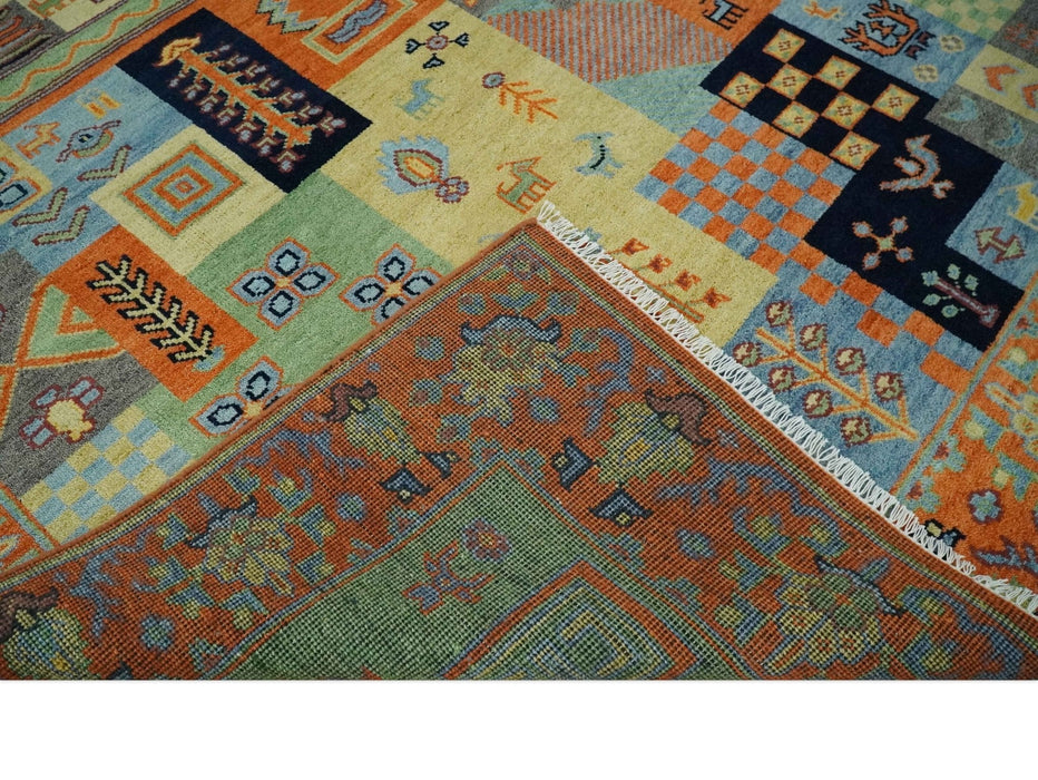 8x10 Antique Style Tribal Multi Color Hand knotted Traditional Wool Area Rug