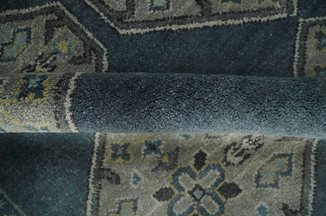 8x10 Gray, Silver and Charcoal Hand knotted Traditional wool Area Rug