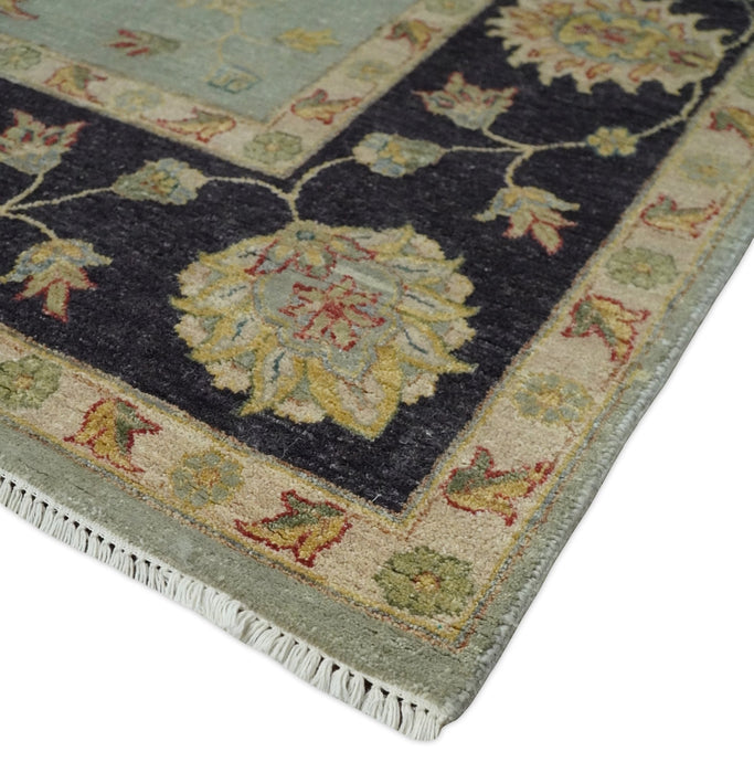 8x10 Fine Hand Knotted Silver and Black Antique Traditional Vintage Persian Wool Rug