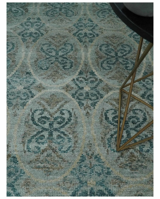 8x10 Hand Knotted Gray, Blue and Brown Modern Persian Style Contemporary Recycled Silk Area Rug | OP31