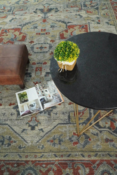Vintage Style Distressed finished Silver, Beige and Brown Traditional Heriz Hand Knotted Multi Size wool Area Rug