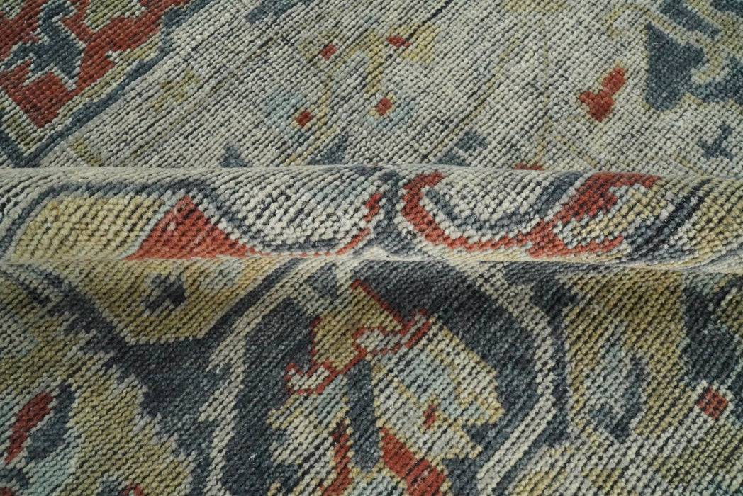 Vintage Style Distressed finished Silver, Beige and Brown Traditional Heriz Hand Knotted Multi Size wool Area Rug