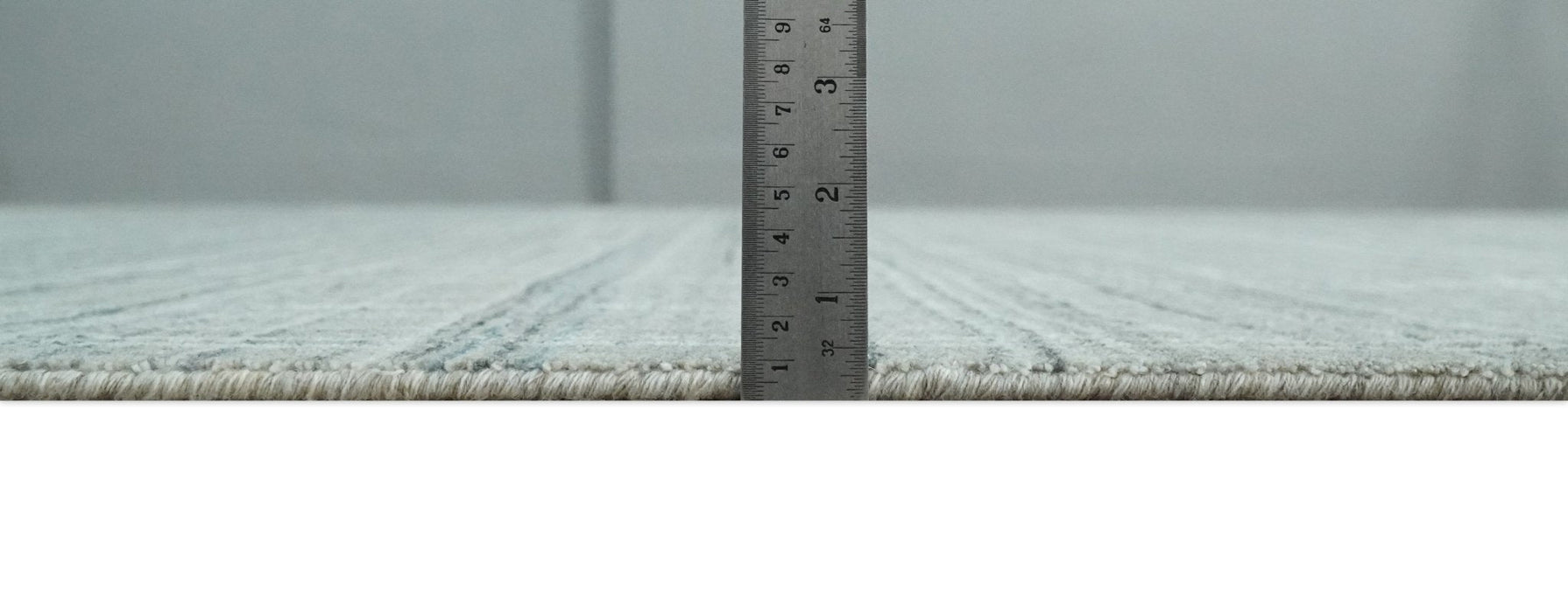 8x10 Hand Made Shaded White and Gray Blended Wool Flatwoven Area Rug