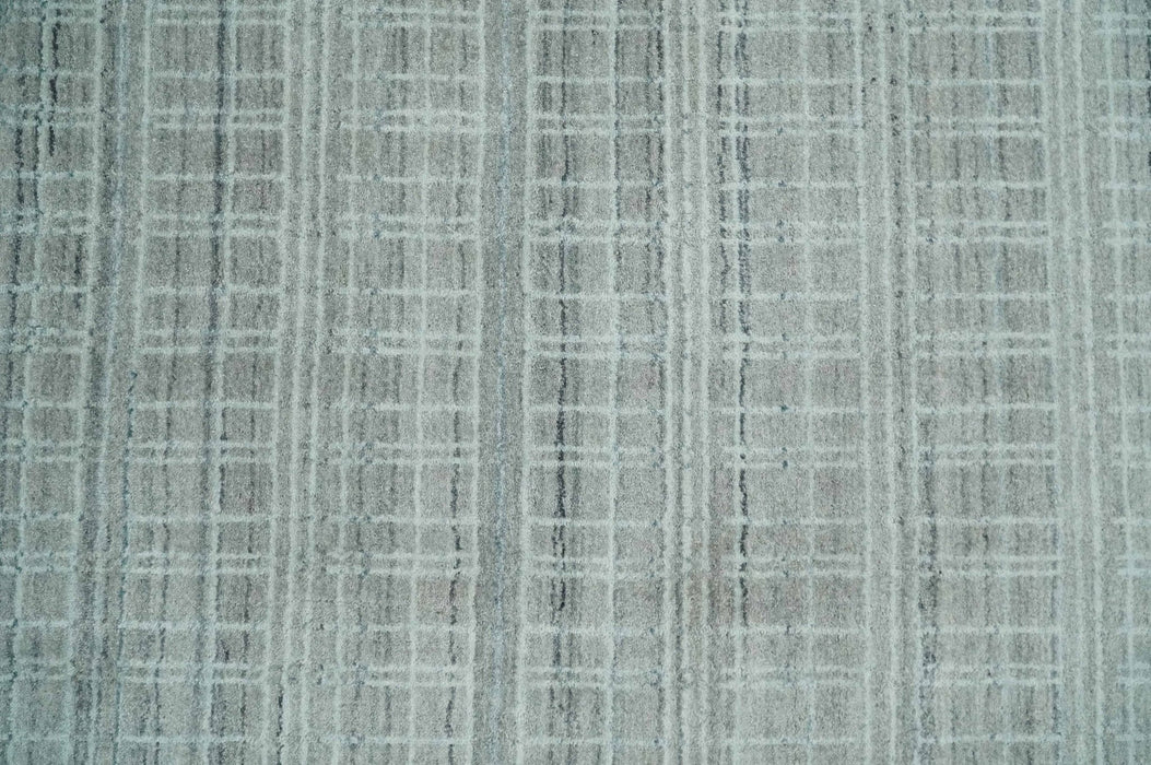 8x10 Hand Made Shaded Scandinavian White, Camel and Gray Blended Wool Flatwoven Area Rug | KE25