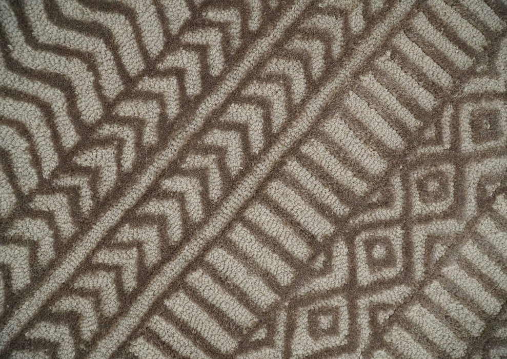 8x10 Hand Tufted Ivory and Bronze Stripes Pattern Rug Multi Size Living Room and Bedroom Rug | TRD6530810S
