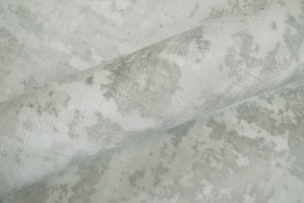 7.11x9.7 Modern Abstract Ivory and Camel Contemporary Wool Area Rug