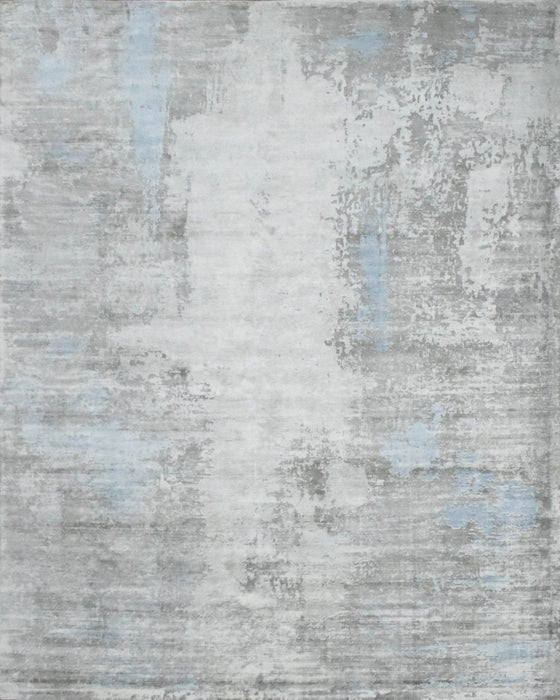 8x10 Rug, Abstract Blue and Gray Rug made with Viscose Art Silk, Living, Dinning and Bedroom Rug | TRD0090AR810