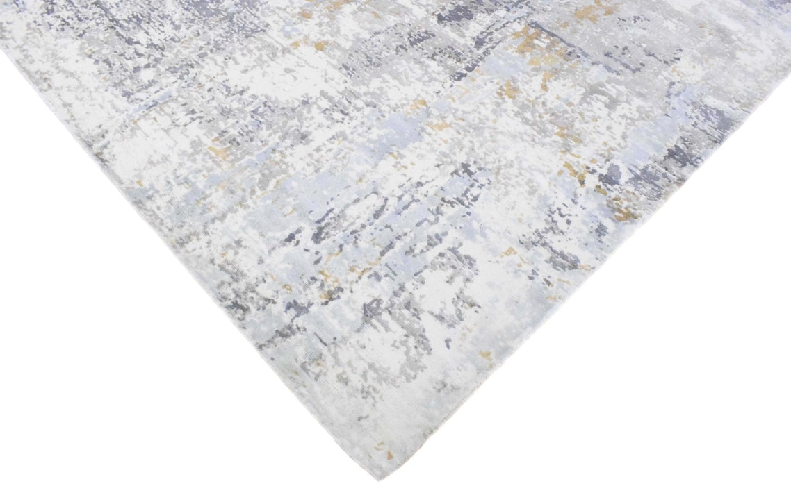 8x10 Rug, Abstract Blue and Ivory Rug made with Viscose Art Silk, Living, Dinning and Bedroom Rug | TRD030OP