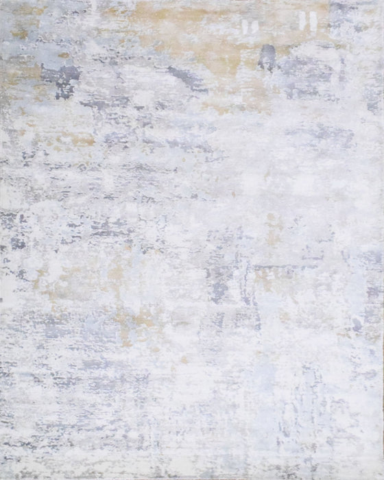8x10 Rug, Abstract Blue and Ivory Rug made with Viscose Art Silk, Living, Dinning and Bedroom Rug | TRD030OP