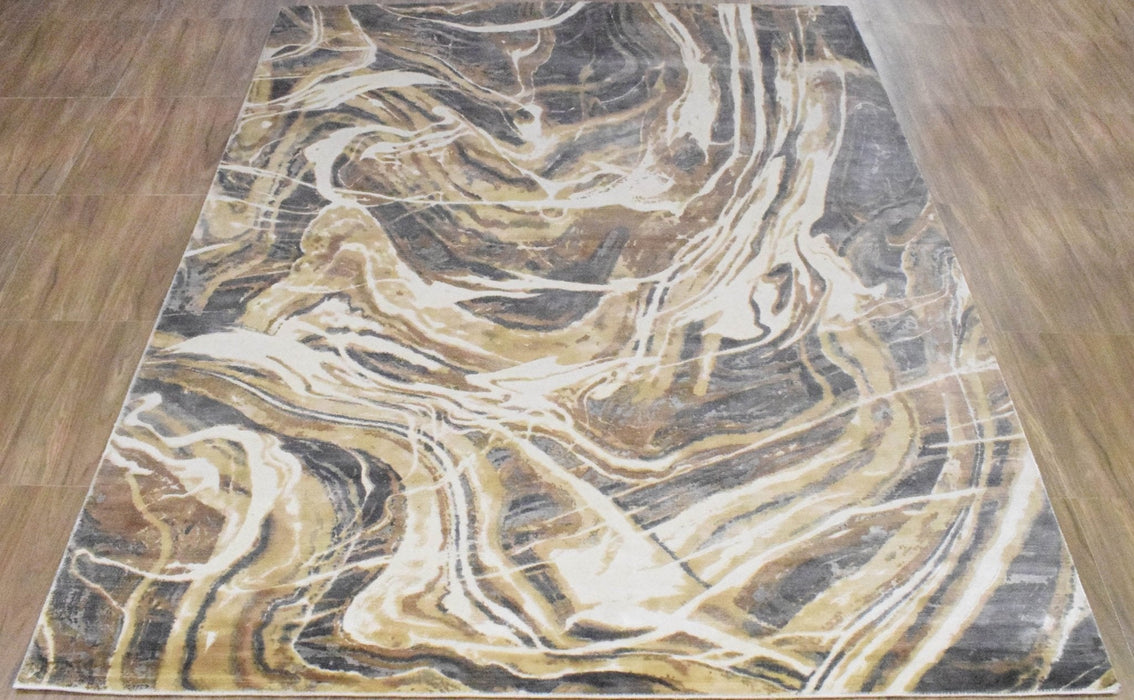 8x10 Rug, Bronze and Gray Rug, One of a Kind Rug