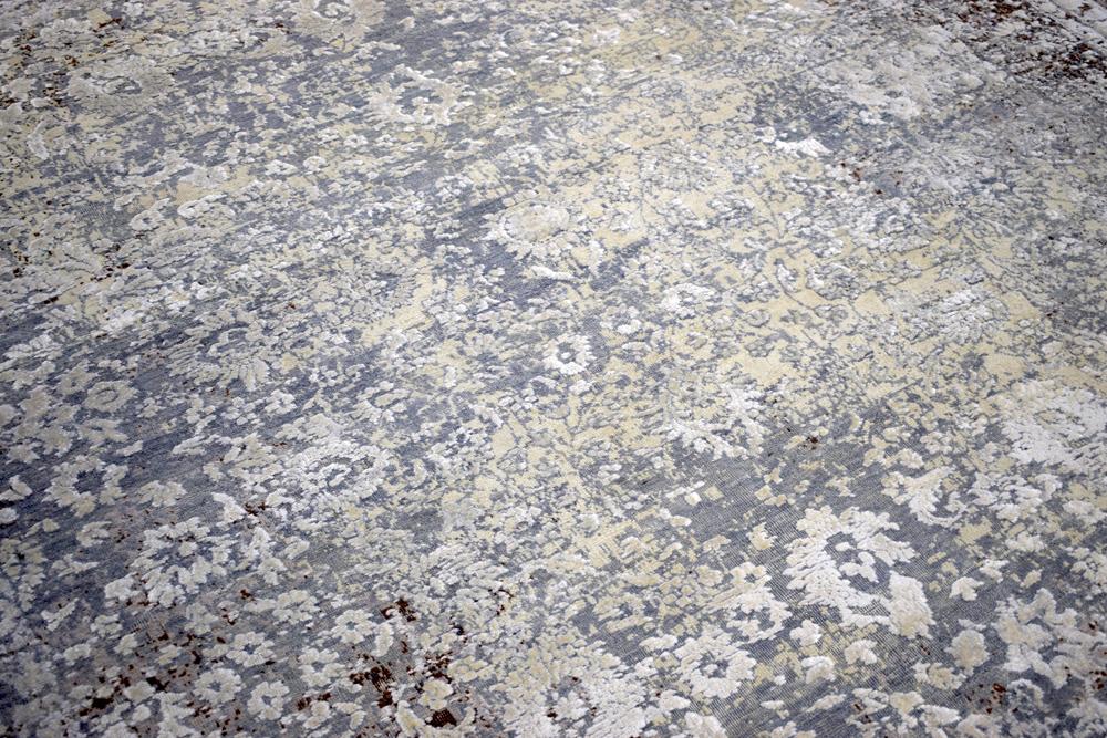 Charcoal, Beige and Ivory 8'x10' Rug Handmade Hand-Spun Wool and silk Area Rug | The Rug Decor | TRD1793810