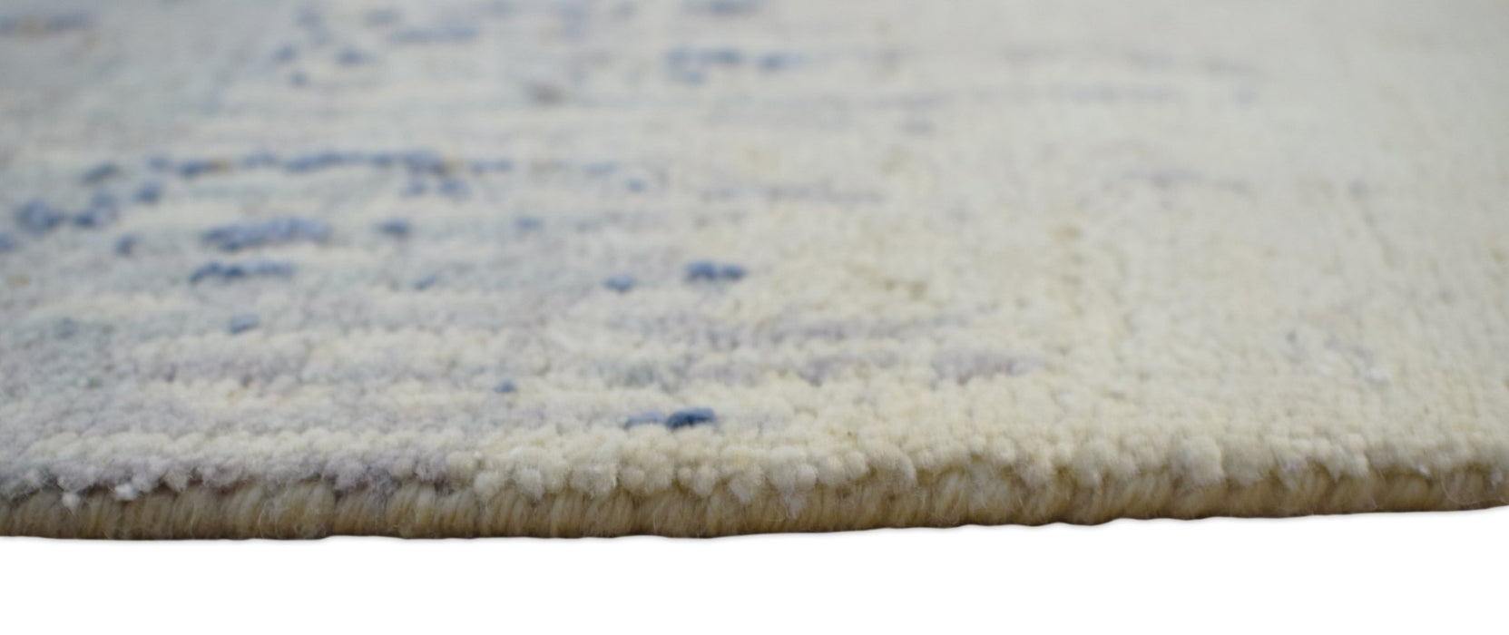 Rust, Blue and Beige 8x10 Rug Modern Hand made Hand-spun wool and Handspun Bamboo Silk  Area  Rug| The Rug Decor | TRD2095810