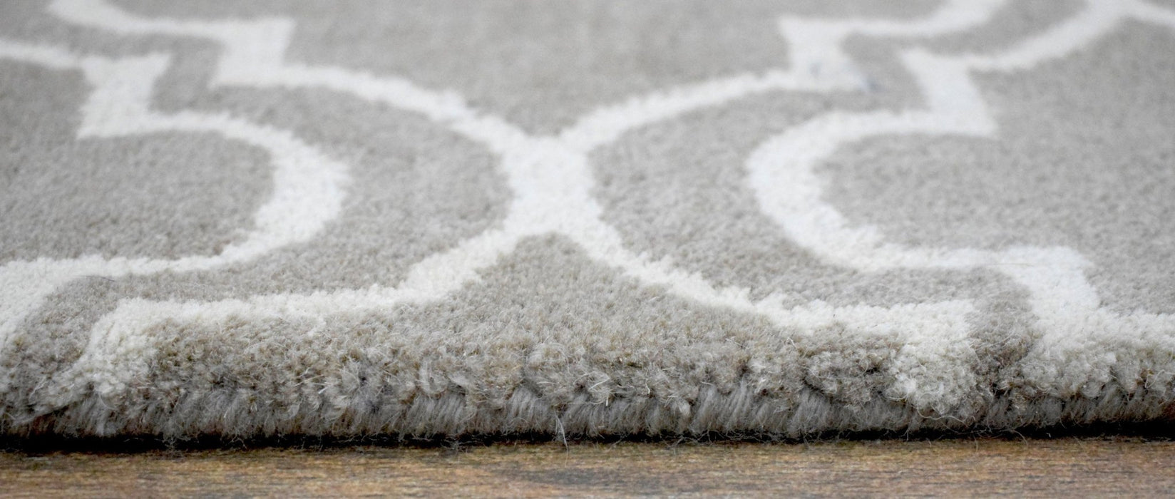 Modern Geometric hand Tufted Brown and Beige Wool Area Rug