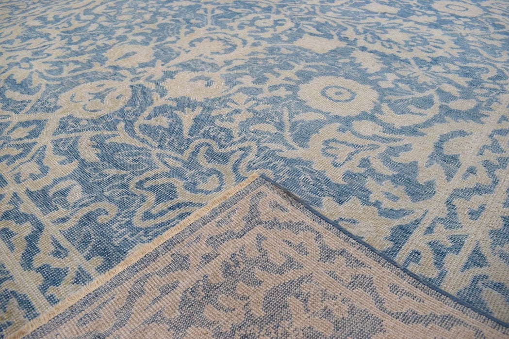 8x10 Blue and Gray Rug | Vintage Traditional Argentina Wool Area Rug Living, Bedroom, Dinning Room Rug | TRD1829810