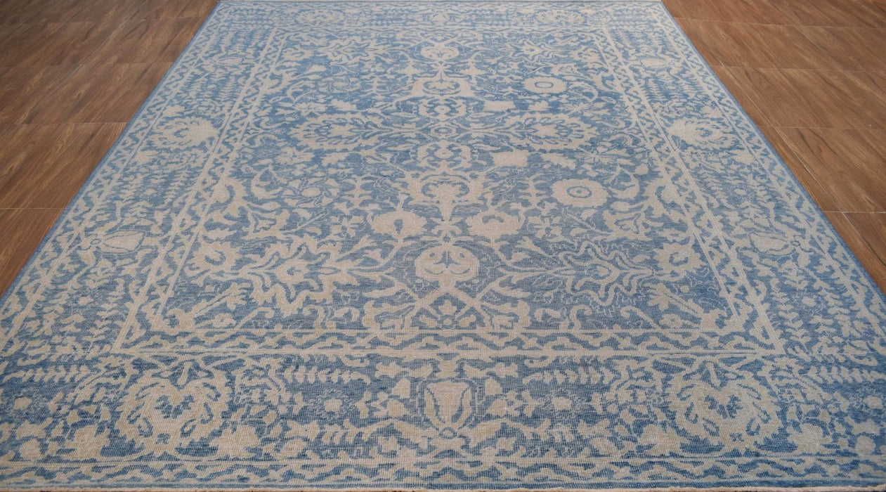 8x10 Blue and Gray Rug | Vintage Traditional Argentina Wool Area Rug Living, Bedroom, Dinning Room Rug | TRD1829810