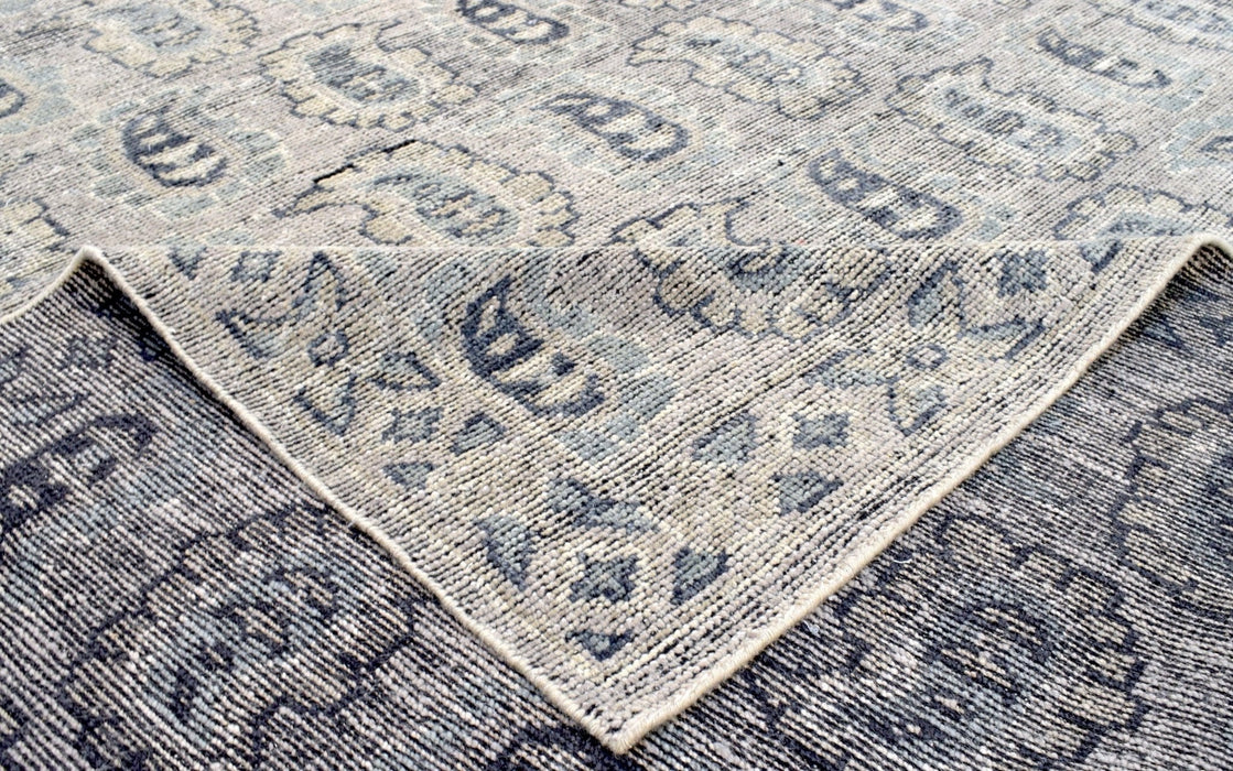 Silver and Charcoal 8'x10' Rug | Modern Handmade Wool Area Rug | The Rug Decor |TRD2142810