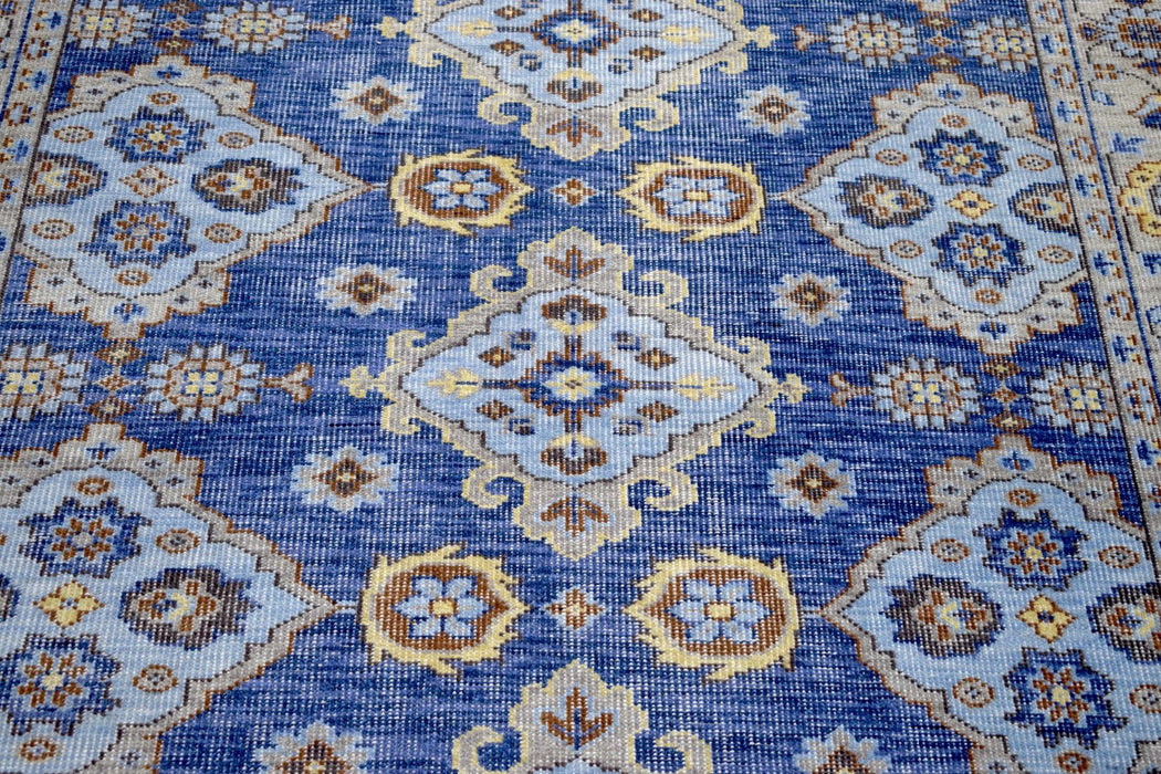 Blue and Camel 8'x10' Rug | Modern Handmade Wool Area Rug | The Rug Decor | TRD2157810