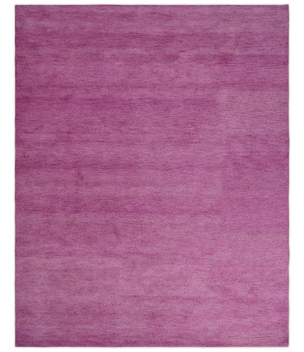 8x10 Solid Purple Woolen Hand Tufted wool area Rug