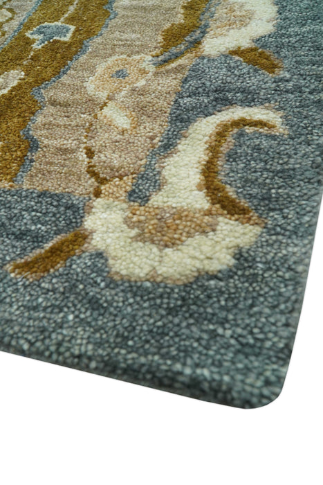 Custom Made Traditional Oushak Brown Hand Tufted Wool Area Rug