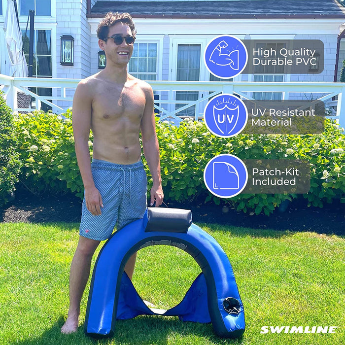 SWIMLINE ORIGINAL Fabric Covered U-Seat Inflatable Pool Float Lounger Sling Seat